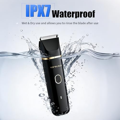 Yorelolo 2-in-1 Body Hair Trimmer & Nose Groomer, IPX7 Waterproof Shaver