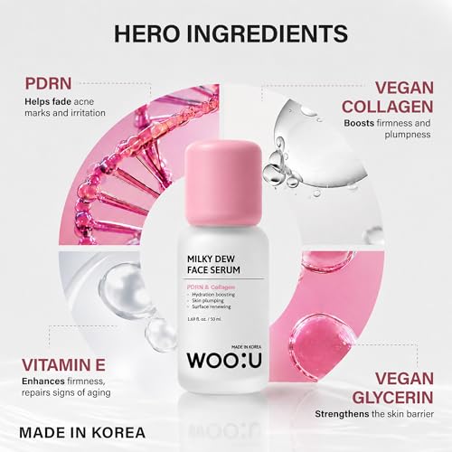 WOO:U Hydrating PDRN Serum with Collagen - Anti-Aging Face Serum