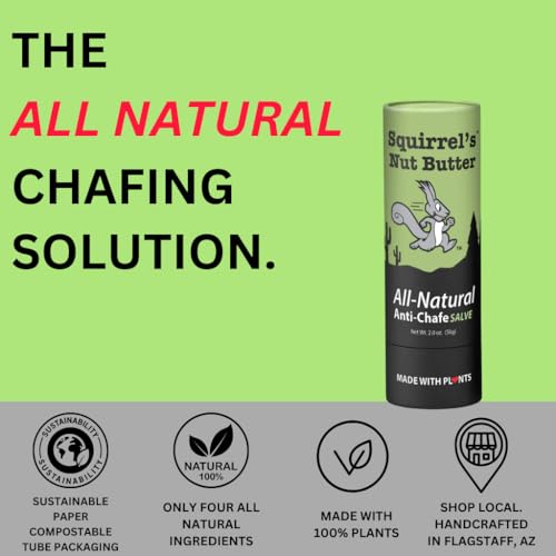 Squirrel's Nut Butter Anti-Chafe Balm - Natural Vegan 2oz for Athletes