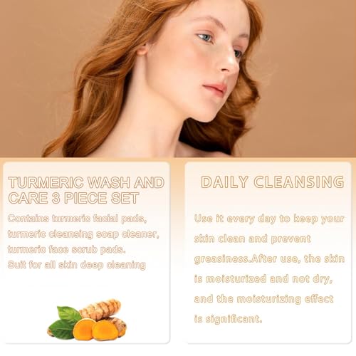 Turmeric Cleansing Set: Facial Wash, Soap & Exfoliating Pads