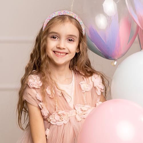 Jaciya Rainbow Sequin Headbands for Girls & Women Sparkly Wide Hair Accessory