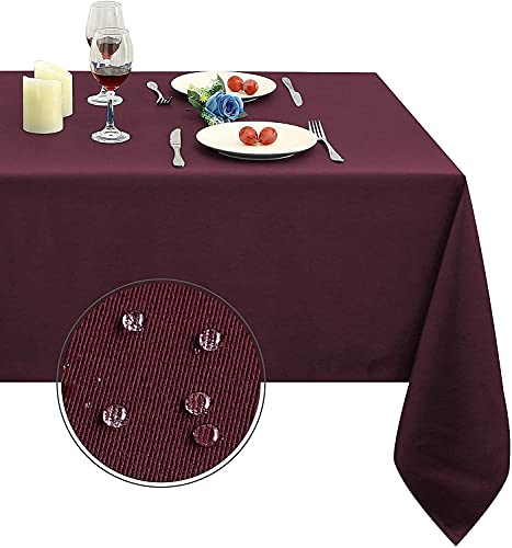 Burgundy Rectangle Tablecloth 210GSM | Waterproof Holiday Cover