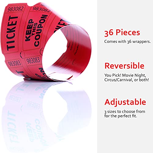 Carnival Theme Raffle Ticket Cupcake Wrappers - 36 Count