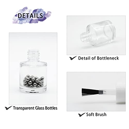 20PCS 10ML Empty Nail Polish Bottles with Brush & Funnels