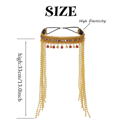 Campsis Egyptian Gold Beaded Tassel Headband for Costume & Cosplay