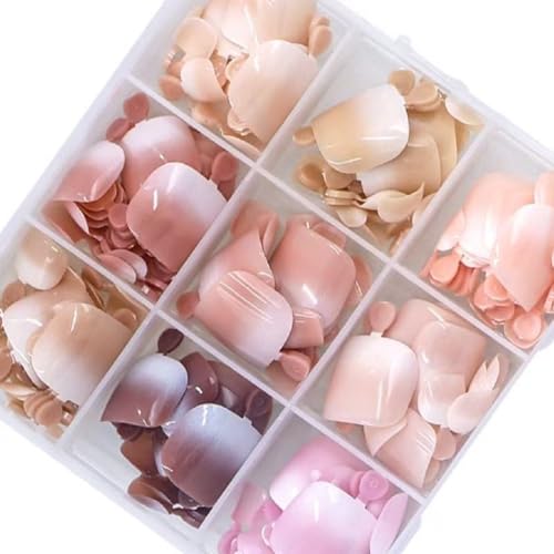 216 Pcs Ombre Press-On Toenails - Short Square Acrylic Nails