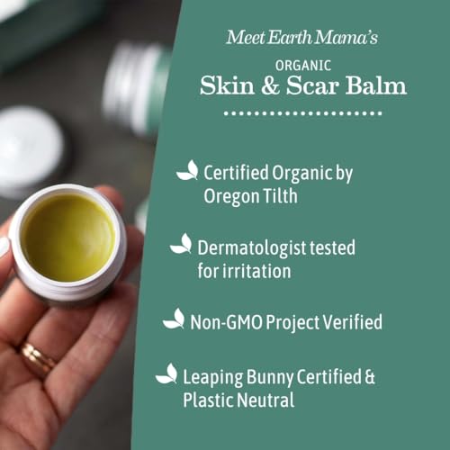 Earth Mama Organic Skin & Scar Balm - (2 Pack) 1 fl oz - Skin Balm for Scars - Made with Organic Jojoba Oil, Tamanu Oil & Gotu Kola