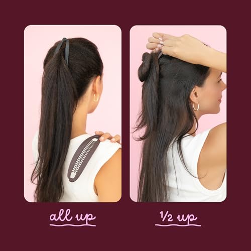 Cobana Banana Clip ? Large 6'' Volumizing Hair Clip for Medium to Thick Hair ? Secure Hold, No Crease, No Breakage ? Hair Accessories for Women, Set of 2 (Black and Brown)