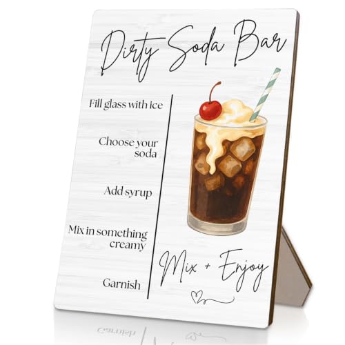 Rustic Wooden Dirty Soda Bar Sign - 5x7 Wedding Decor