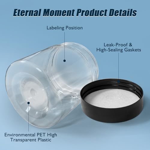 50 Pack 4 oz Clear Plastic Jars with Lids - Leak-Proof Cosmetic Containers