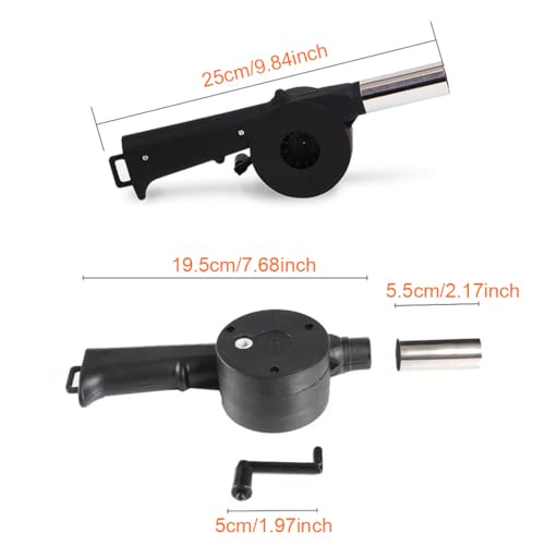 2 Pack Portable Fireplace Bellows - Manual Air Blower for BBQ & Camping