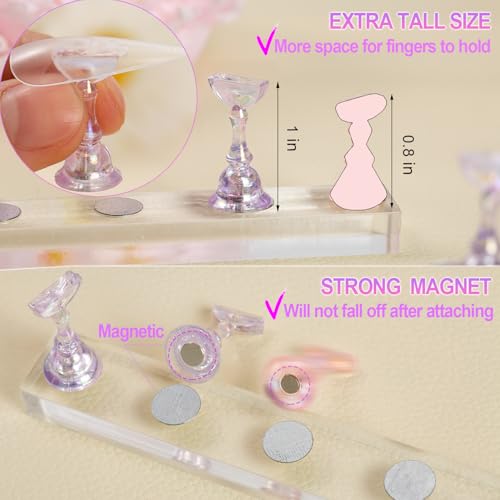 Haozher Nail Stand Set - 2 Acrylic Holders for Nail Art & Practice