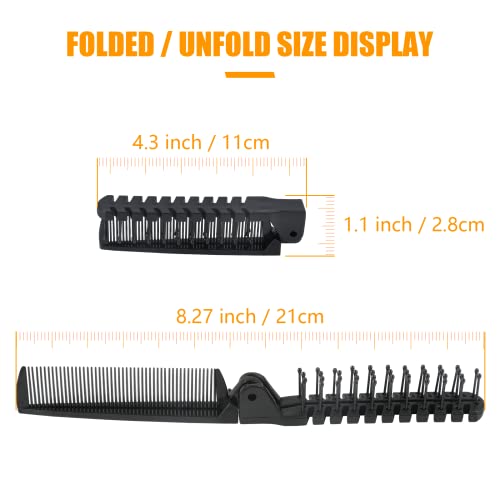 6PCS Travel Folding Hair Brush & Comb Set - Anti-Static Mini Combs