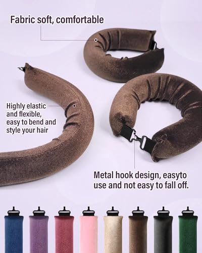 Heatless Hair Curler Overnight Curls - Brown, Pack of 3