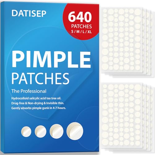 DATISEP Hydrocolloid Pimple Patches - 640 Count with Salicylic Acid