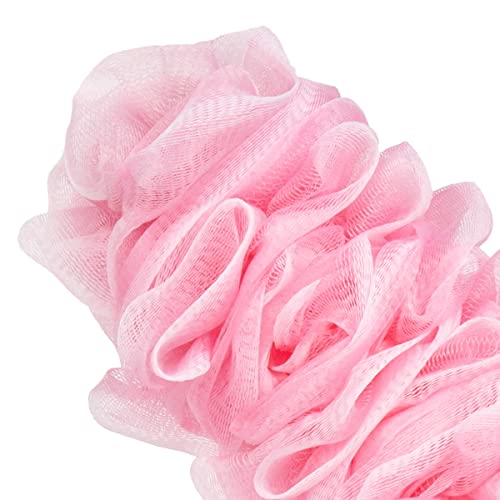 Arswin 2 Pack Pink Long Handle Loofah Back Scrubber for Shower, Soft Nylon Mesh Bath Brush for Women & Men