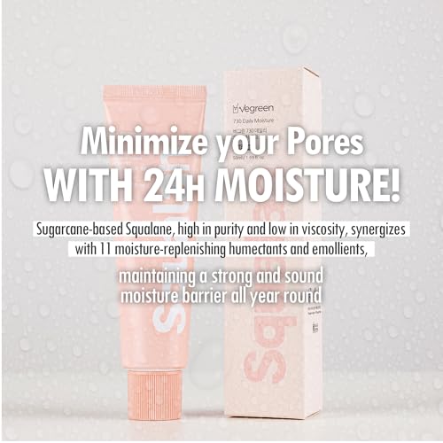VEGREEN 730 Daily Cream - Vegan Squalane Moisturizer for Sensitive Skin - Fragrance-Free, 1.69 fl oz