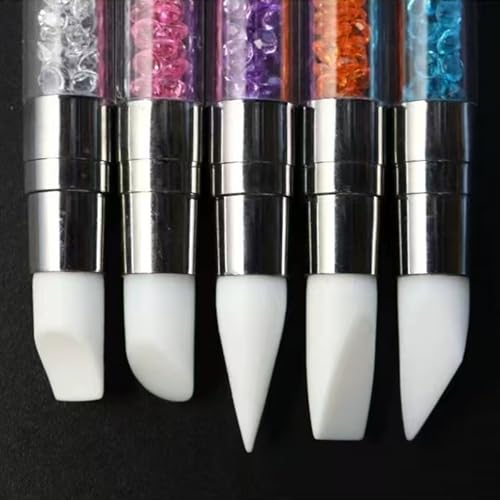5-Piece Dual Tipped Silicone Nail Art Sculpture Pen Set