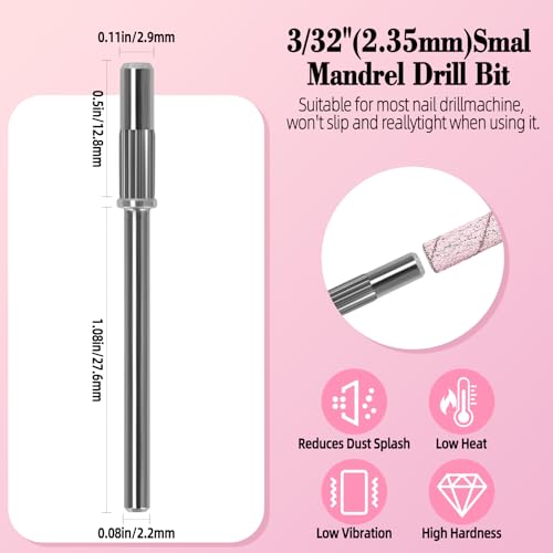 140 Pcs Nail Sanding Bands Set with Mandrel & Cuticle Bits