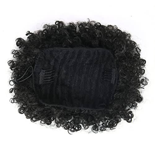 STARSPLUS Afro Puff Drawstring Ponytail 8 Inch 1B# Kinky Curly Hair Extension
