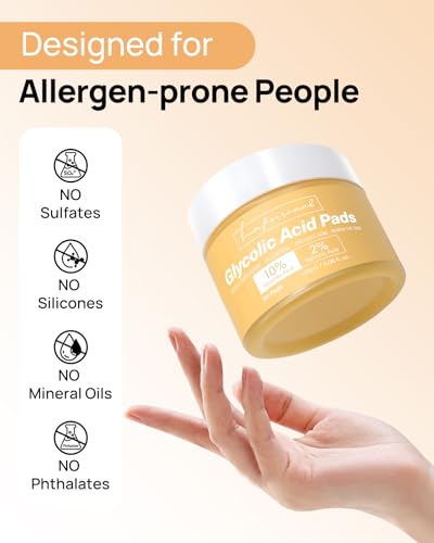 Glycolic Acid Exfoliating Pads - Gentle Resurfacing & Cleansing