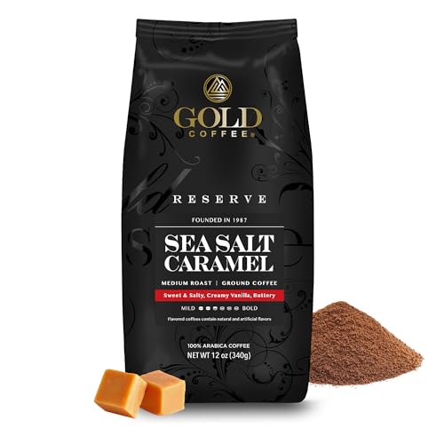 Gold Coffee Sea Salt Caramel Flavored Ground Coffee - 12 oz