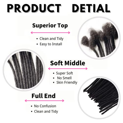 6 Inch Loc Extensions - 10 Strands Natural Black Human Hair