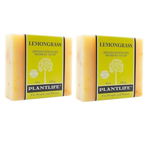 Plantlife Lemongrass Natural Bar Soap - Vegan Cold-Processed 2-Pack
