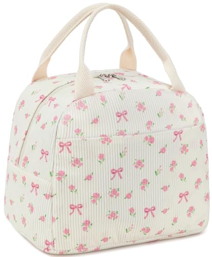 BTOOP Insulated Lunch Bag for Women & Men - Large Capacity Tote with Bow Design