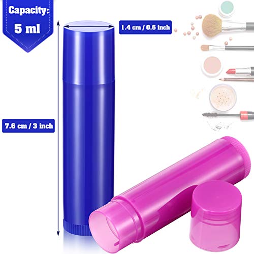 64 Pcs Red Lip Balm Tubes 5ml Empty Refillable Rotatable