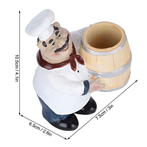 Chef Statue Toothpick Holder - Decorative Resin Kitchen Dispenser