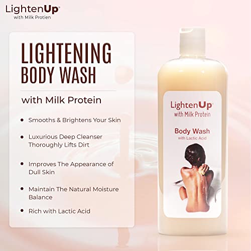 OMIC Lighten-Up Lactic Acid Body Wash - Exfoliating Shower Gel 33.8 fl oz