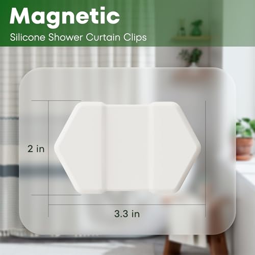 Magnetic Shower Curtain Clips - 4 Pack, Waterproof & Easy Install
