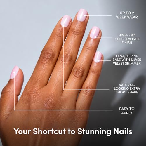 Glamnetic Extra Short Velvet Press On Nails - Pink Legacy 30 Pc Kit