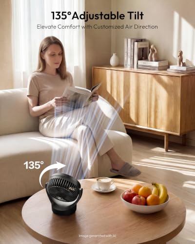 Gaiatop Portable USB Desk Fan | 3-Speed Rechargeable, 19H Runtime, Quiet Operation