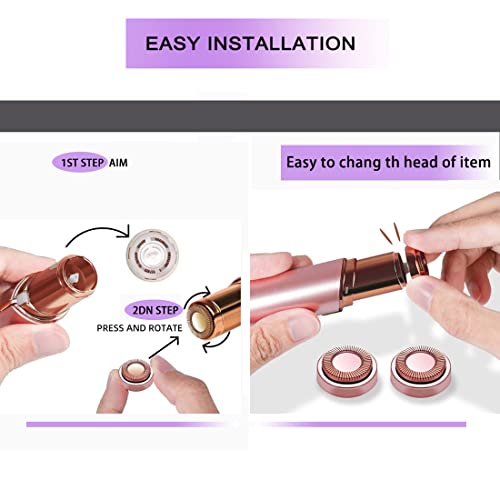 Facial Hair Remover Replacement Heads for Generation 1 Finishing Touch Flawless Facial Hair Removal Tool for Women,18K Gold-Plated Rose Gold 4 Count,First Generation by BECHY.