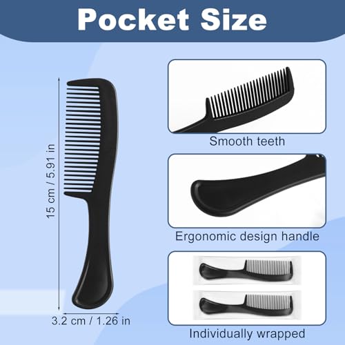 Lomgwumy 5.9 Inch Bulk Hair Combs Pack of 30 Individually Wrapped