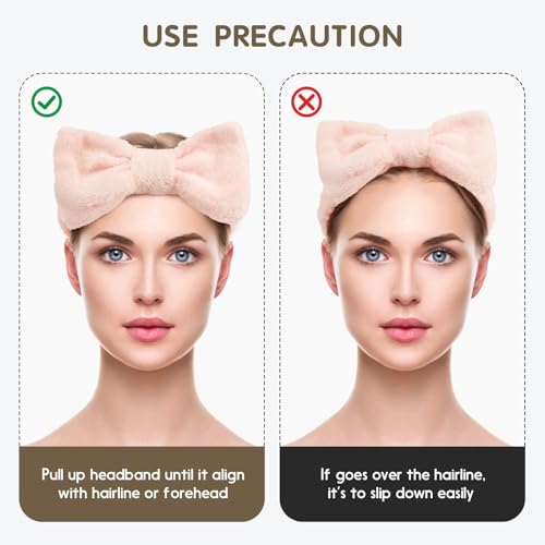 Microfiber Spa Headband and Wristband Set for Face Washing - 6pcs