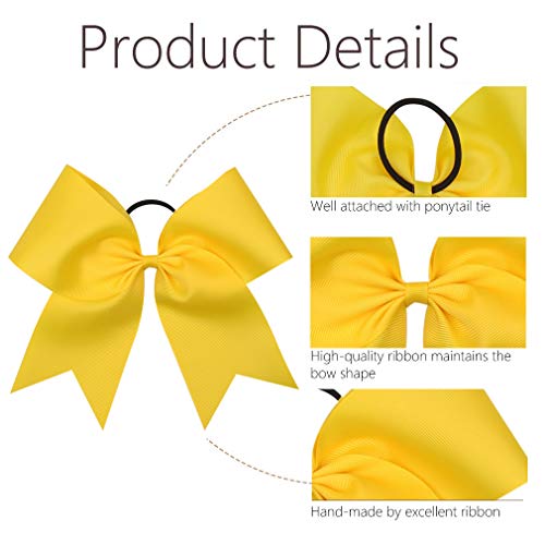 OAOLEER 16 Pack 8-Inch Large Cheer Hair Bows for Girls & Cheerleading