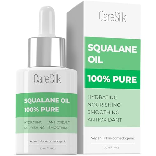 Caressilk 100% Organic Squalane Face Oil - Hydrating Vegan Moisturizer for All Skin Types