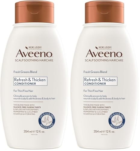 Aveeno Fresh Greens Blend Volumizing Conditioner for Fine Hair, 12 Fl Oz (2 Pack)