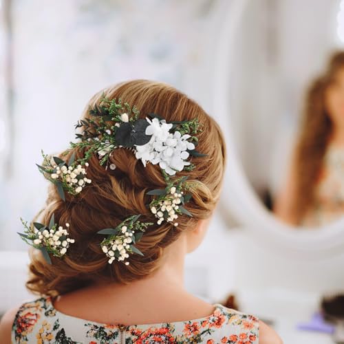 Suncalla 5 Pcs Burnt Orange Dried Flower Hair Pins & Comb Set