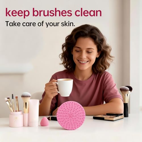 Norate Makeup Brush Cleaner Mat with Suction Cups - Silicone Pad