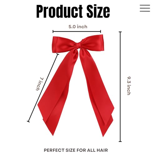 Double Layer Red Hair Bows Clips for Women & Girls - 2 PCS