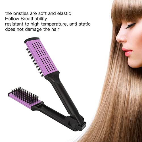 ANGGREK V-Shaped Hair Straightening Brush - Anti-Static Detangling Comb
