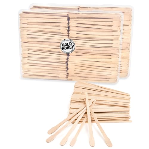 GOLD HONEY 800PCS Wooden Wax Sticks for Hair Removal & Eyebrow Waxing