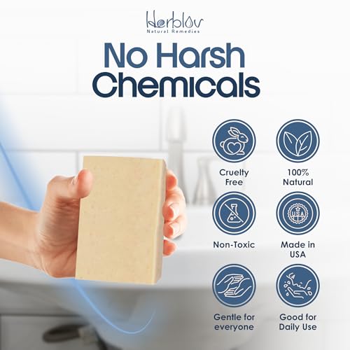 Herblov Eczema Soap Bar for Face & Body with Oatmeal Goat Milk – Calming Anti-Itch Cleanser