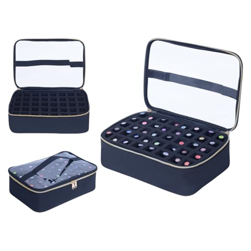 UOZL Black Handle Nail Polish Organizer Case for 40 Bottles