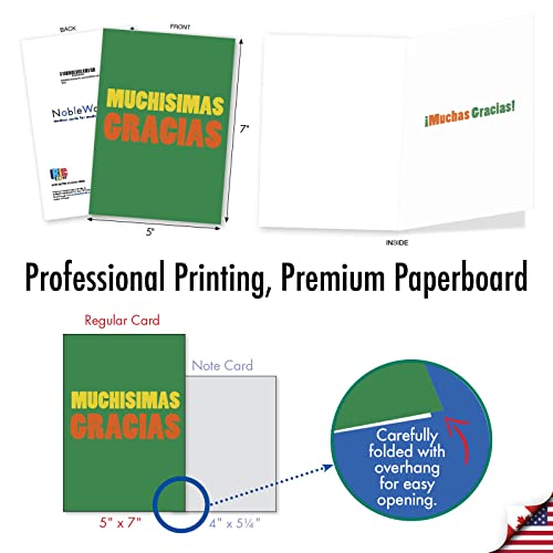 NobleWorks Spanish Thank You Greeting Cards - Assorted Pack of 3