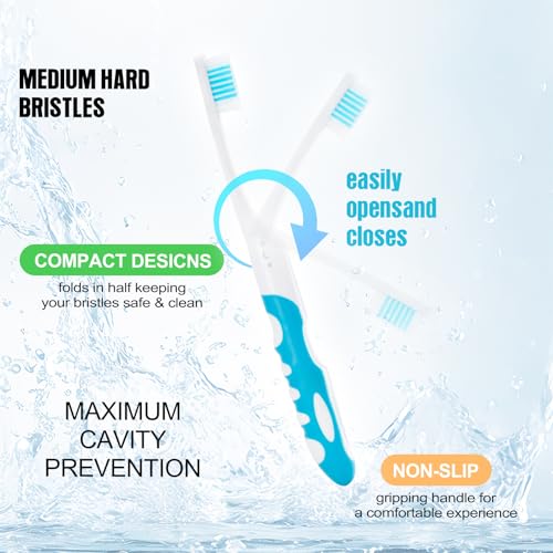 Portable Folding Toothbrush - Travel & Camping 3-Pack